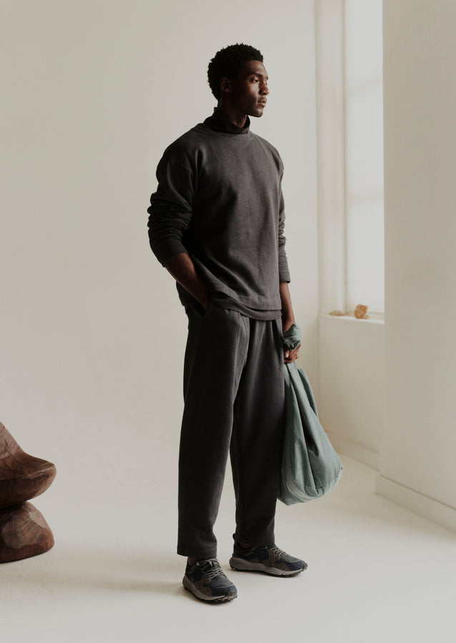 Brushed Cotton Hemp Lounge Pants | Charcoal